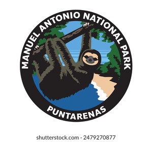 MANUEL ANTONIO National Park Puntarenas Costa Rica Vector Logo