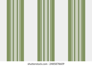 Manufactory vector fabric seamless, geometry textile background pattern. Designer texture lines stripe vertical in white and green colors palette.