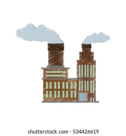 manufacture building pollution chimney vector illustration eps 10