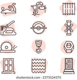 Manufacture construction, illustration or icon, vector on white background.