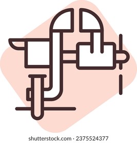 Manufacture holder, illustration or icon, vector on white background.