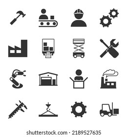 Manufacture Icon Pack Isolated On White Stock Vector (Royalty Free ...