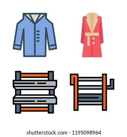 manufacture icon set. vector set about industrial robot and coat icons set.
