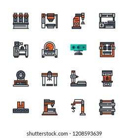 manufacture icon set. vector set about industrial robot and sensor icons set.