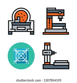 manufacture icon set. vector set about industrial robot and grid icons set.