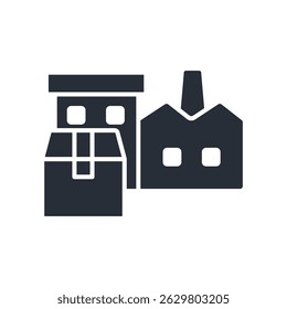 manufacture icon. vector.Editable stroke.linear style sign for use web design,logo.Symbol illustration.