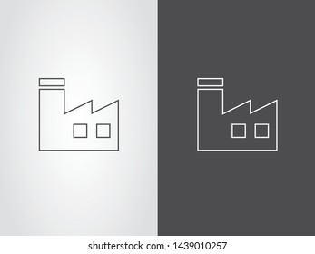 Manufacture Industrial Building Icon Symbol Outline