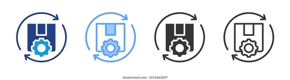 Manufacture Process icon set multiple style collection