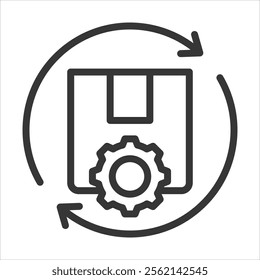 Manufacture Process Outline Icon Vector Illustration