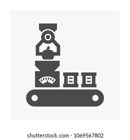 Manufacture robot icon on white.