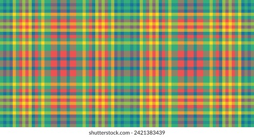 Manufacture texture background check, dreamy plaid tartan seamless. Identity textile fabric pattern vector in mint and red color.