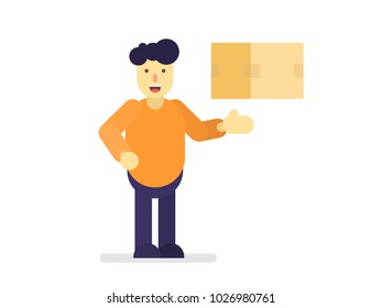 Manufacturer with its goods, vector