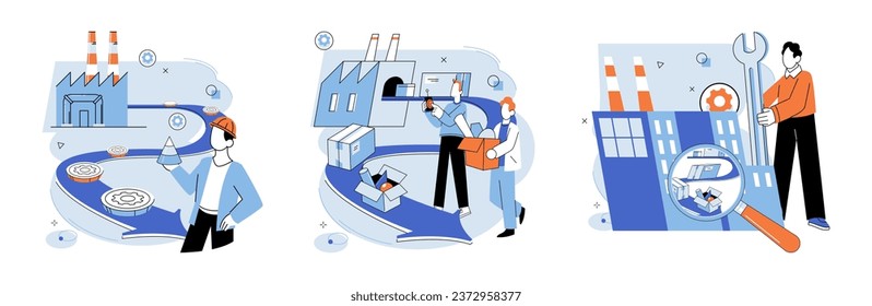 Manufacturer model. Vector illustration. Engineering expertise is necessary for design and development new products Construction product requires careful planning and execution Technology