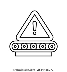 Manufacturing Alert   Vector outline illustration style icon. EPS 10 file