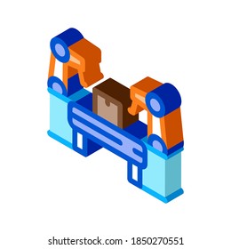 manufacturing automatic equipment icon vector. isometric manufacturing automatic equipment sign. color isolated symbol illustration