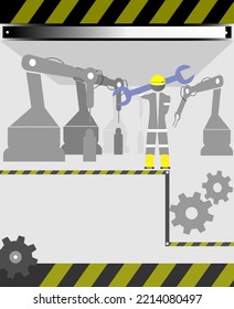 manufacturing background. manufacturing poster, hazard warning line, , intelligent industry, innovative manufacturing.