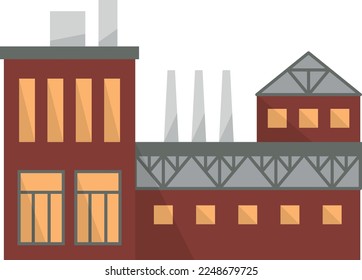 Icono de construcción de fabricación. Fábrica plana. Arquitectura industrial