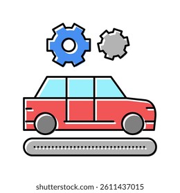 manufacturing car color icon vector. manufacturing car sign. isolated symbol illustration