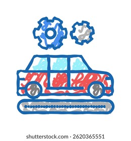 manufacturing car doodle icon sketch vector. manufacturing car sign. isolated symbol illustration