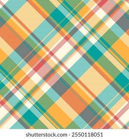 Fabricação padrão de verificação têxtil, tecido doméstico xadrez textura. Teenage vetor tartan fundo sem emenda em âmbar e velhas cores de renda.