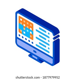 manufacturing computer automation control icon vector. isometric manufacturing computer automation control sign. color isolated symbol illustration