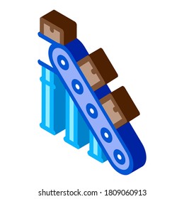 vector de icono de cinta transportadora de fabricación. señal de correa transportadora de fabricación isométrica. ilustración de símbolo aislado de color