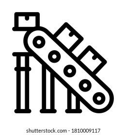 manufacturing conveyor belt icon vector. manufacturing conveyor belt sign. isolated contour symbol illustration
