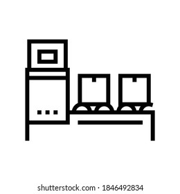 manufacturing conveyor line icon vector. manufacturing conveyor sign. isolated contour symbol black illustration