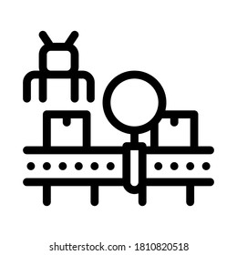 manufacturing defect search icon vector. manufacturing defect search sign. isolated contour symbol illustration