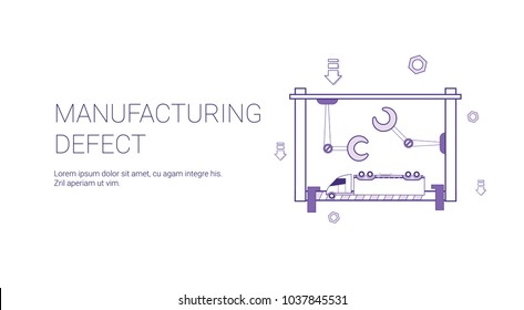 Manufacturing Defect Template Web Banner With Copy Space Vector Illustration