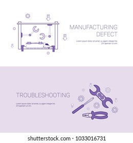 Manufacturing Defect And Troubleshooting Concept Template Web Banner With Copy Space Vector Illustration