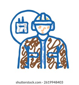 manufacturing engineer technology doodle icon sketch vector. manufacturing engineer technology sign. isolated symbol illustration