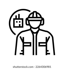 manufacturing engineer technology line icon vector. manufacturing engineer technology sign. isolated contour symbol black illustration