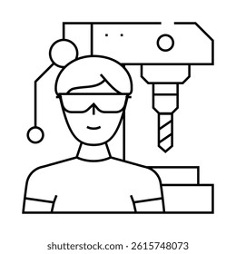 manufacturing engineer technology line icon vector. manufacturing engineer technology sign. isolated contour symbol black illustration