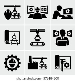 Manufacturing and Engineering Vector Icons