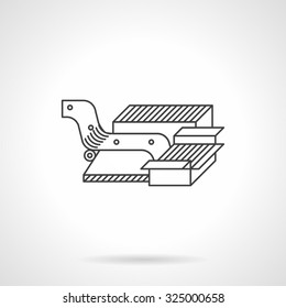 Manufacturing equipment and machinery. Elements of packing conveyor. Flat line vector icon. Elements of web design for business.