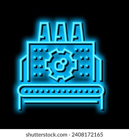 vector de señal de luz de neón de procesamiento erp de fabricación. ilustración de procesamiento de erp de fabricación