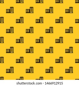 Manufacturing factory building pattern seamless vector repeat geometric yellow for any design