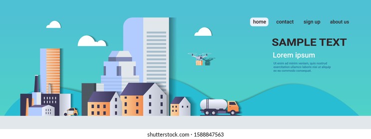manufacturing factory buildings industrial zone plant with pipes and chimney power station production technology concept modern cityscape background paper cut style horizontal copy space vector