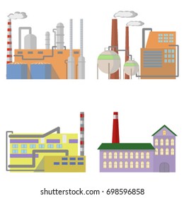 Manufacturing factory flat icons