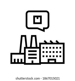 manufacturing factory line icon vector. manufacturing factory sign. isolated contour symbol black illustration