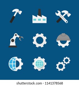 Manufacturing flat icons