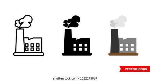 Manufacturing Icon Of 3 Types: Color, Black And White, Outline. Isolated Vector Sign Symbol.