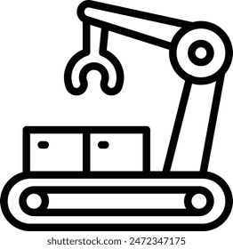  Icono de mecanizado. Icono de equipo automatizado