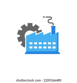 Manufacturing icon with flat style isolated on white background