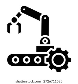 Ilustración vectorial de diseño de glifo de icono de fabricación