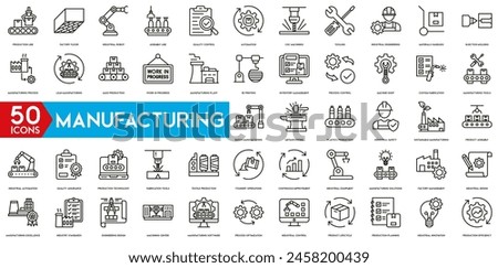 Manufacturing icon. Injection Molding, Manufacturing Tools, Product Assembly, Industrial Design, Production Efficiency, Batch Manufacturing, Metalworking, Plastics Production, Industrial Safety