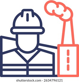 Ilustración vectorial de color de línea de iconos de fabricación