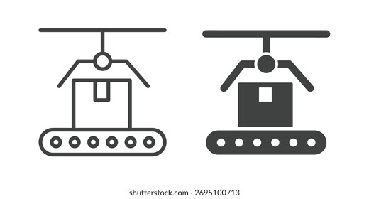 Icono de fabricación. Icono de línea y glifo sólido