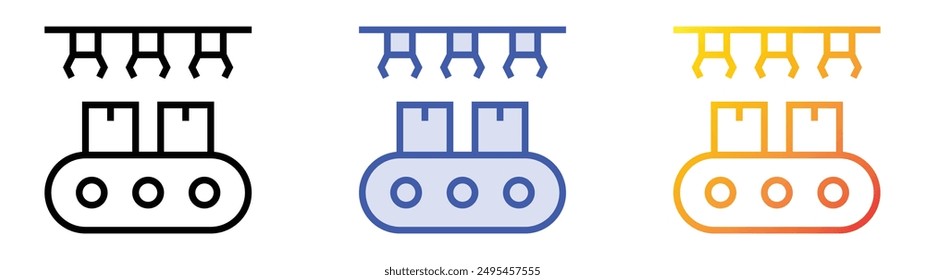 manufacturing icon. Linear, Blue Fill and Gradient Style Design Isolated On White Background